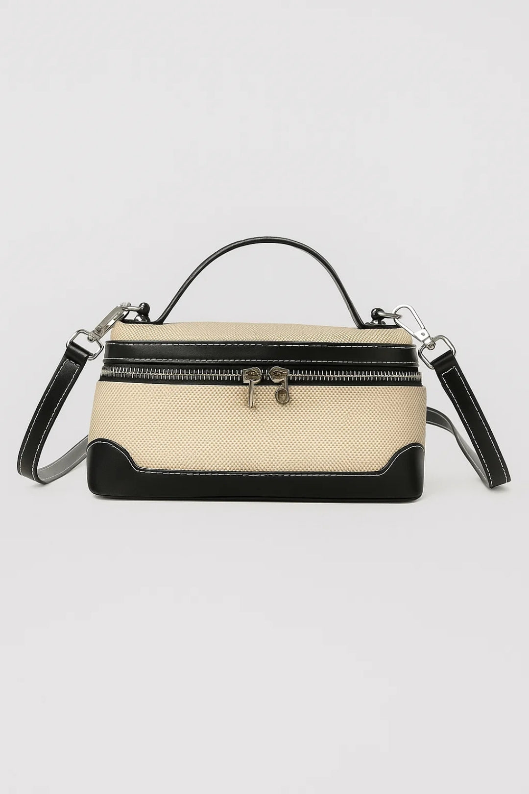 Canvas-Handtasche | Zweifarbig | Elegant und Alltagstauglich