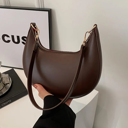 Halbmond Schultertasche | Kunstleder | Minimalistisch und Modern